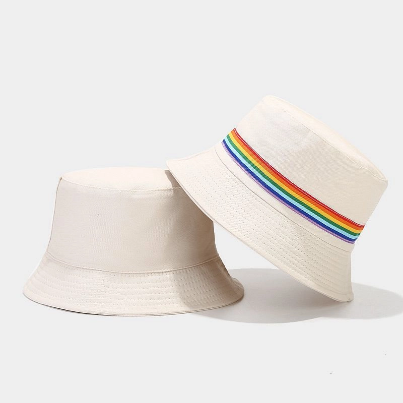 Wholesale Cotton LGBT Rainbow Ribbon Bucket Hat