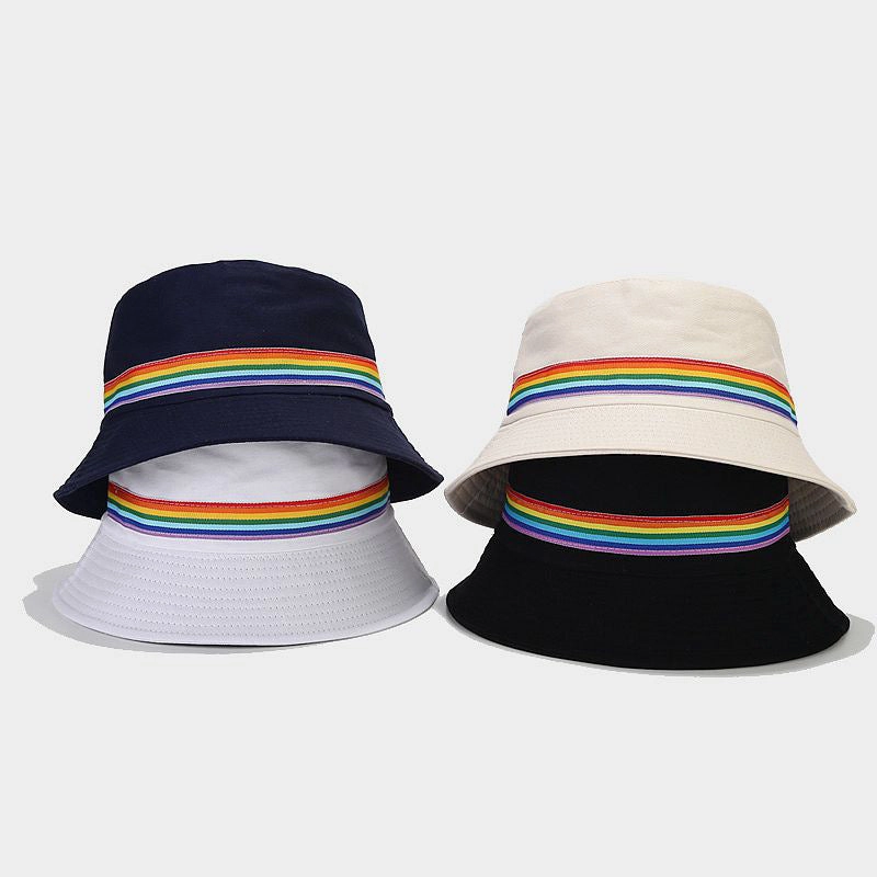 Wholesale Cotton LGBT Rainbow Ribbon Bucket Hat