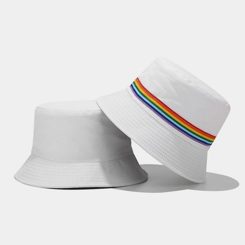 Wholesale Cotton LGBT Rainbow Ribbon Bucket Hat