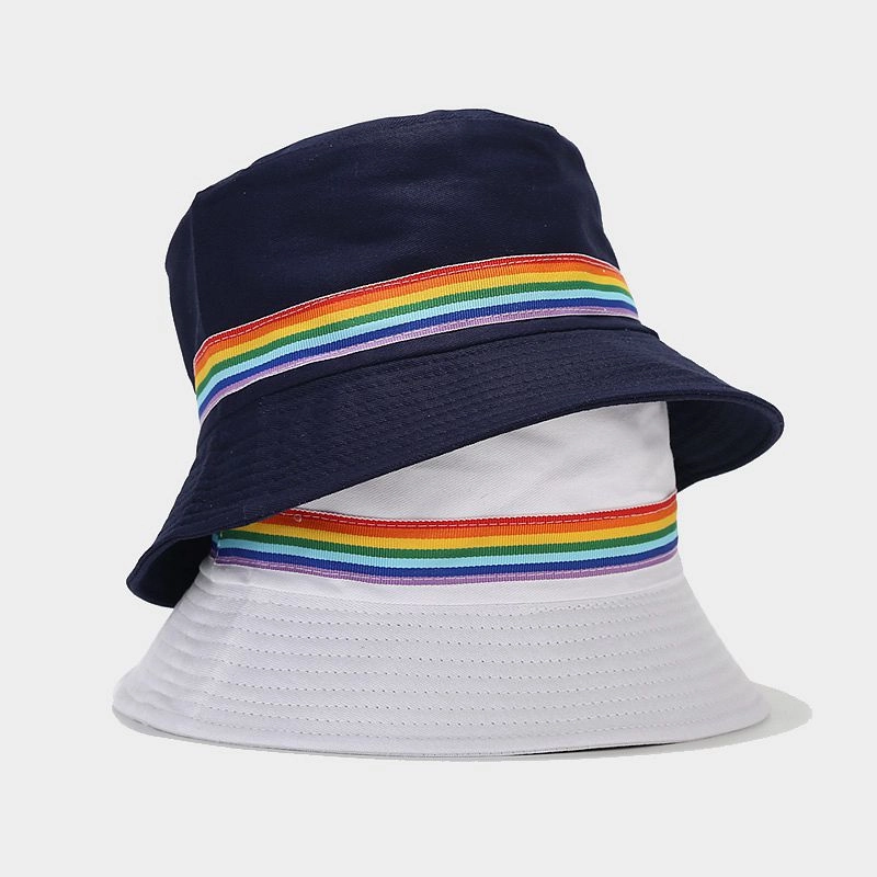 Wholesale Cotton LGBT Rainbow Ribbon Bucket Hat