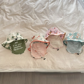 Wholesale Cotton Linen Kids Sunscreen Bucket Hat