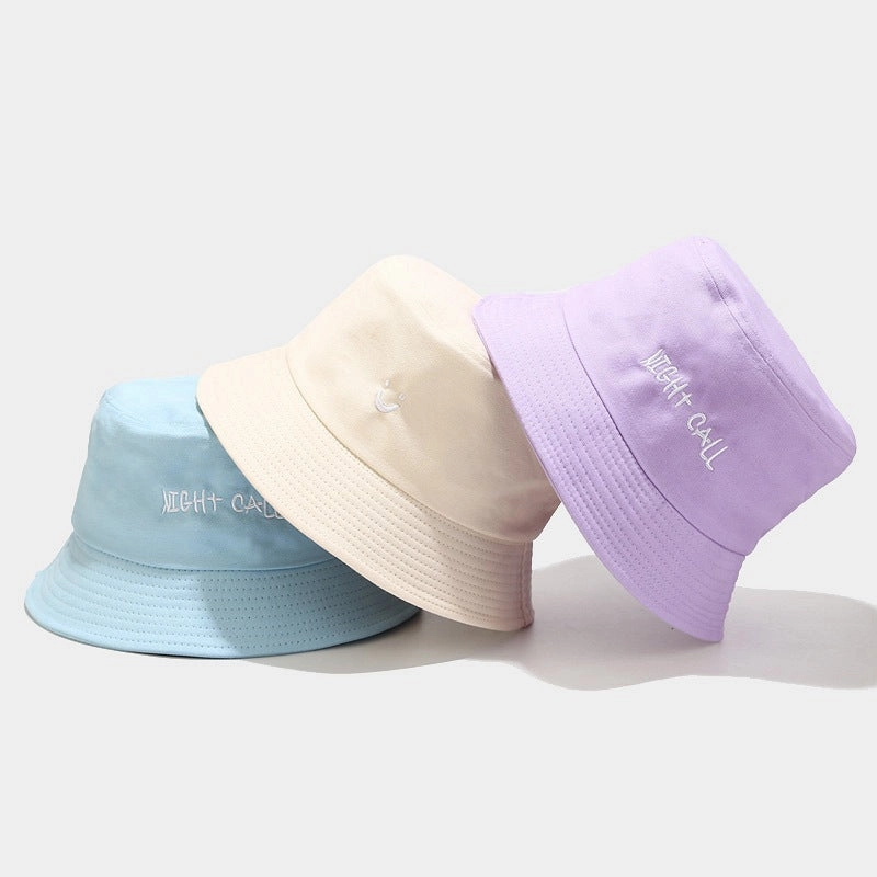Wholesale Cotton Little Smiley Letters Embroidered Front and Back Bucket Hat