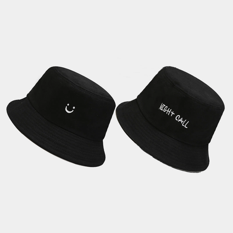 Wholesale Cotton Little Smiley Letters Embroidered Front and Back Bucket Hat