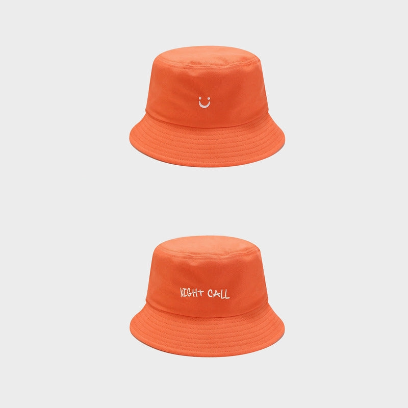 Wholesale Cotton Little Smiley Letters Embroidered Front and Back Bucket Hat