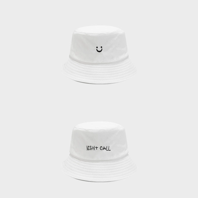Wholesale Cotton Little Smiley Letters Embroidered Front and Back Bucket Hat