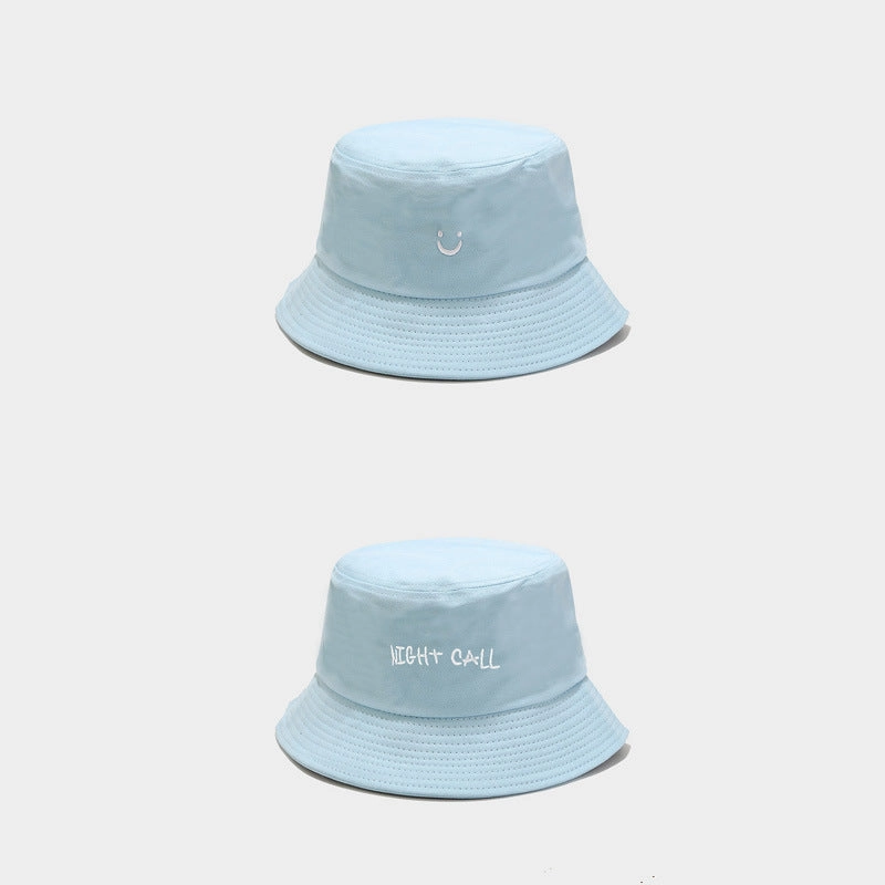 Wholesale Cotton Little Smiley Letters Embroidered Front and Back Bucket Hat