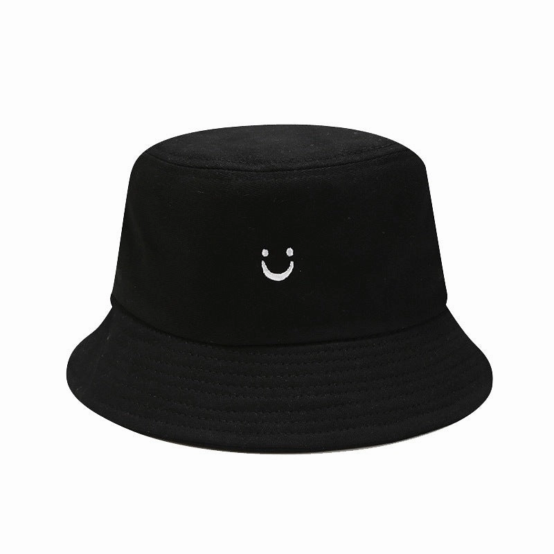 Wholesale Cotton Little Smiley Letters Embroidered Front and Back Bucket Hat