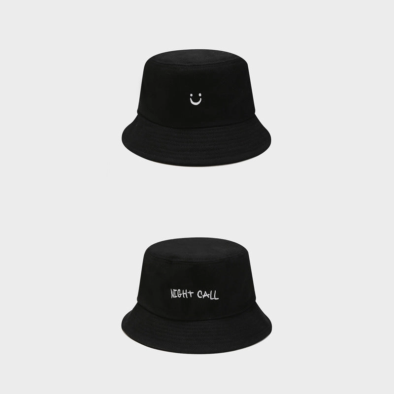 Wholesale Cotton Little Smiley Letters Embroidered Front and Back Bucket Hat