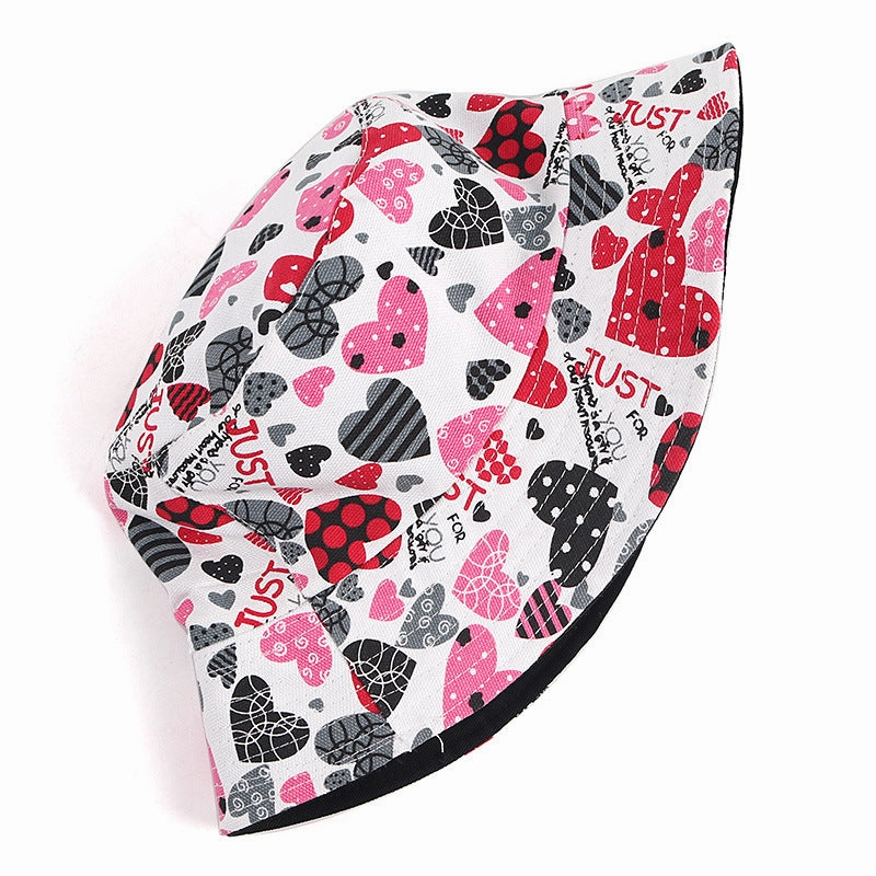 Wholesale Cotton Love Print Reversible Bucket Hat