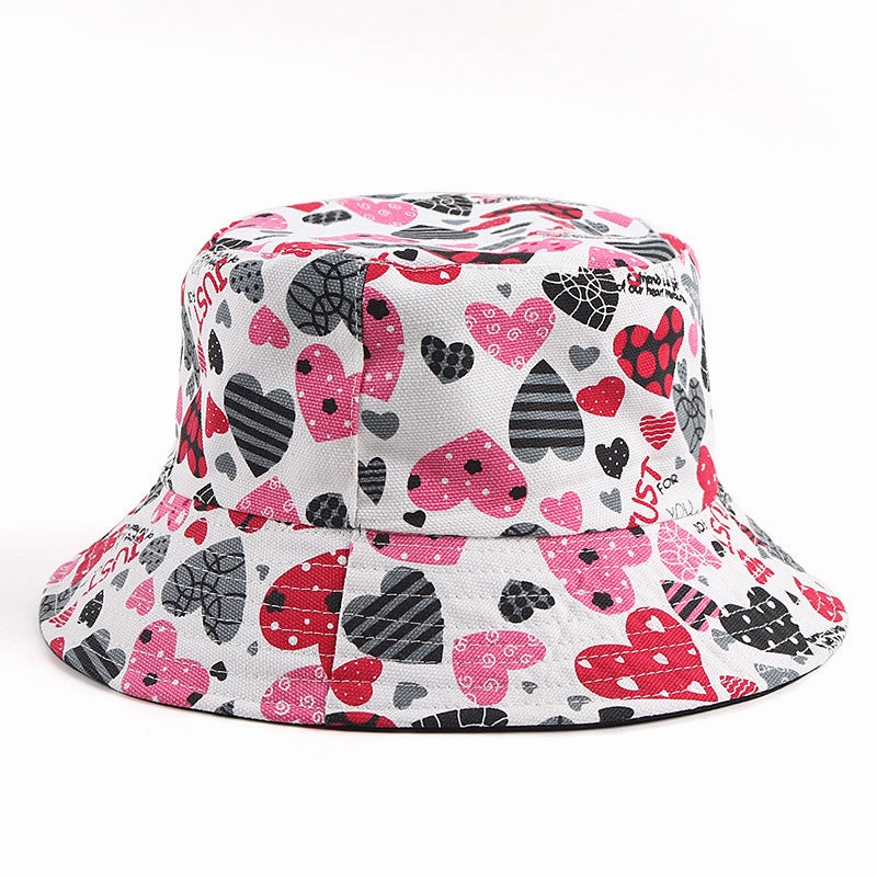 Wholesale Cotton Love Print Reversible Bucket Hat