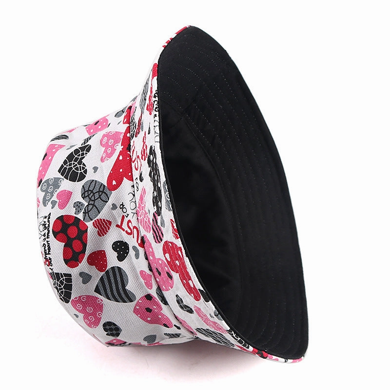 Wholesale Cotton Love Print Reversible Bucket Hat