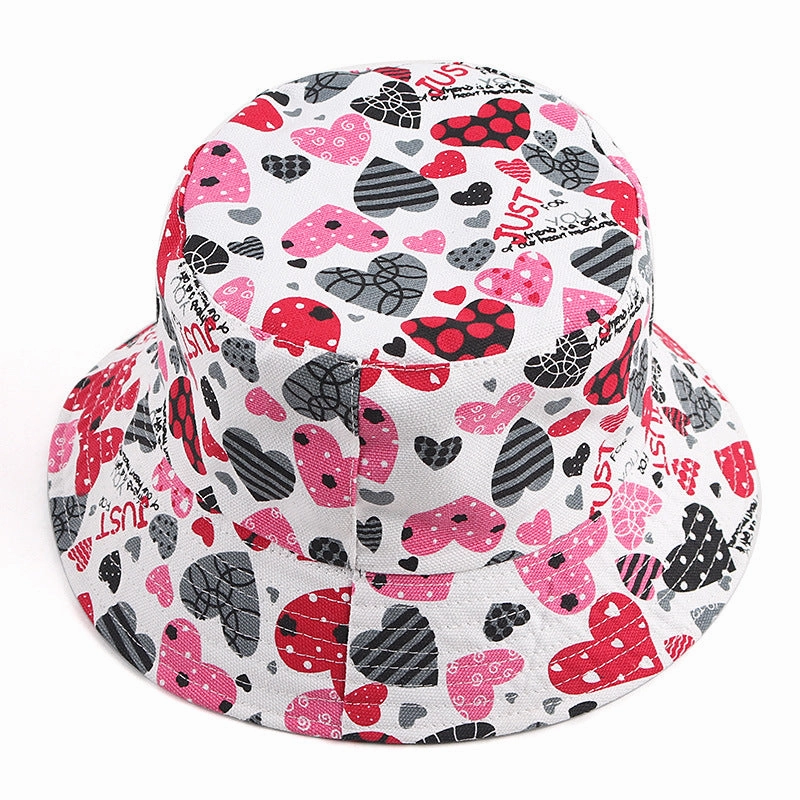 Wholesale Cotton Love Print Reversible Bucket Hat