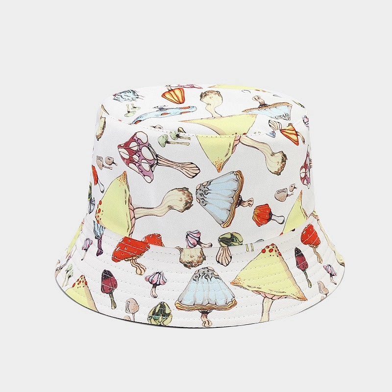 Wholesale Cotton Mushroom Pattern Reversible Bucket Hat