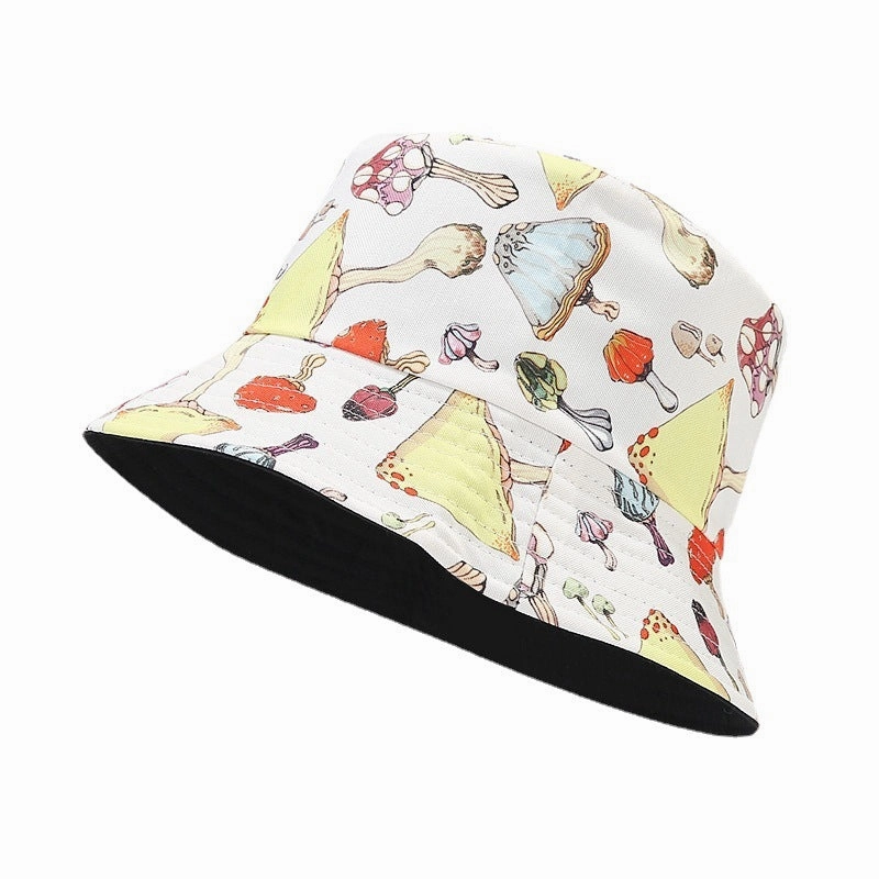 Wholesale Cotton Mushroom Pattern Reversible Bucket Hat