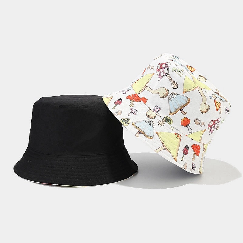 Wholesale Cotton Mushroom Pattern Reversible Bucket Hat