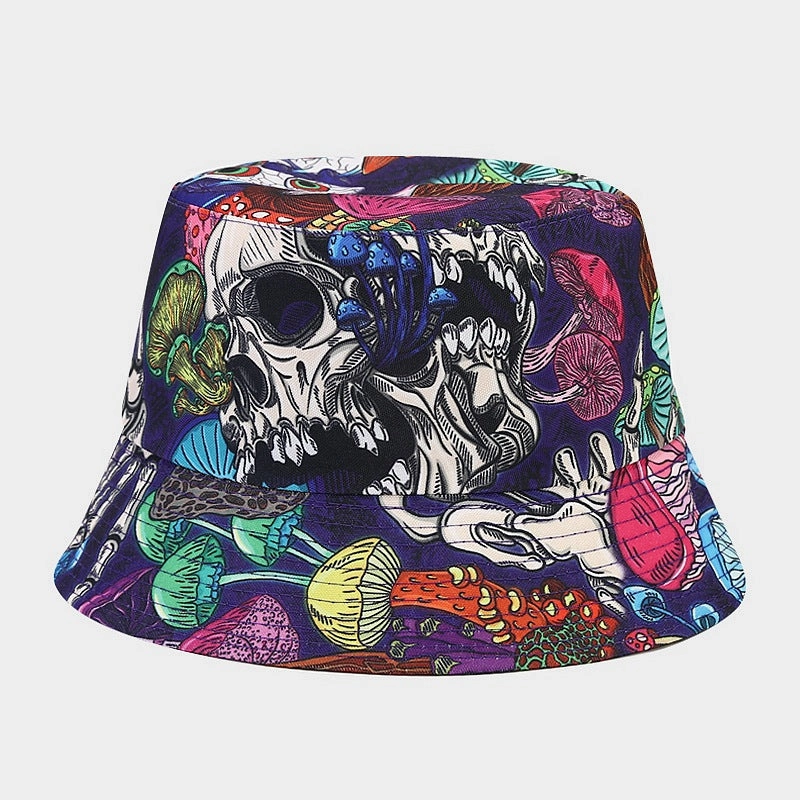 Wholesale Cotton Mushroom Pattern Reversible Bucket Hat