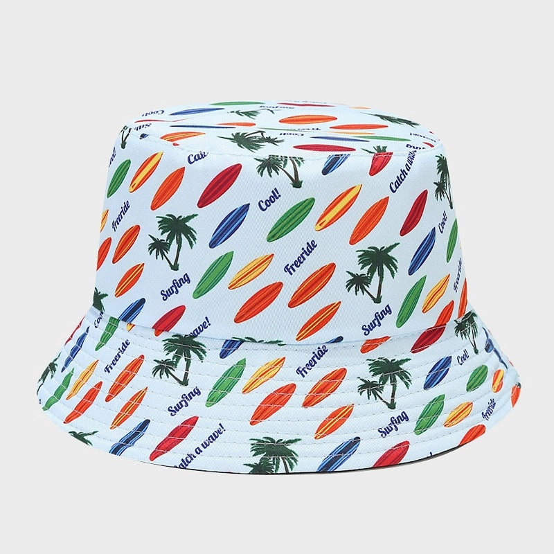 Wholesale Cotton Palm Pattern Reversible Bucket Hat