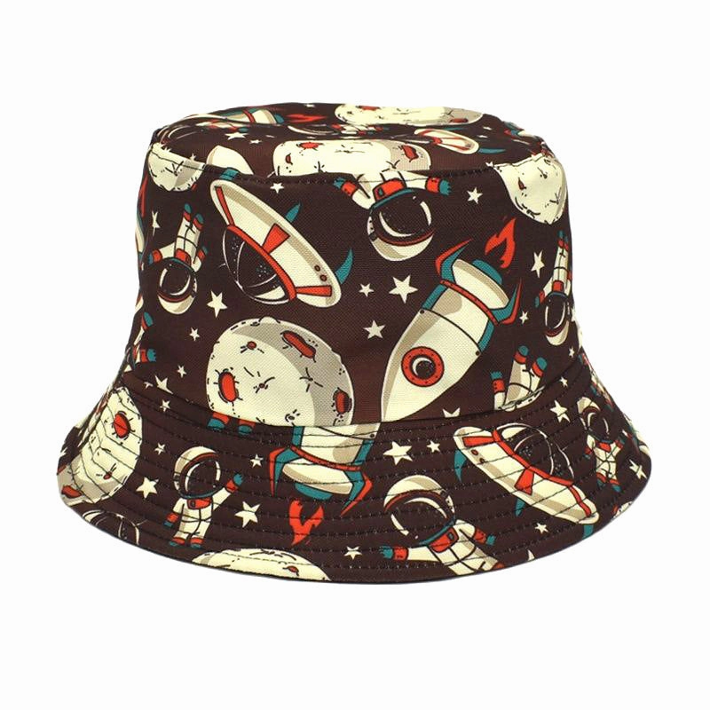 Wholesale Cotton Planet Space Print Bucket Hat