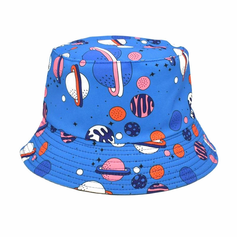 Wholesale Cotton Planet Space Print Bucket Hat