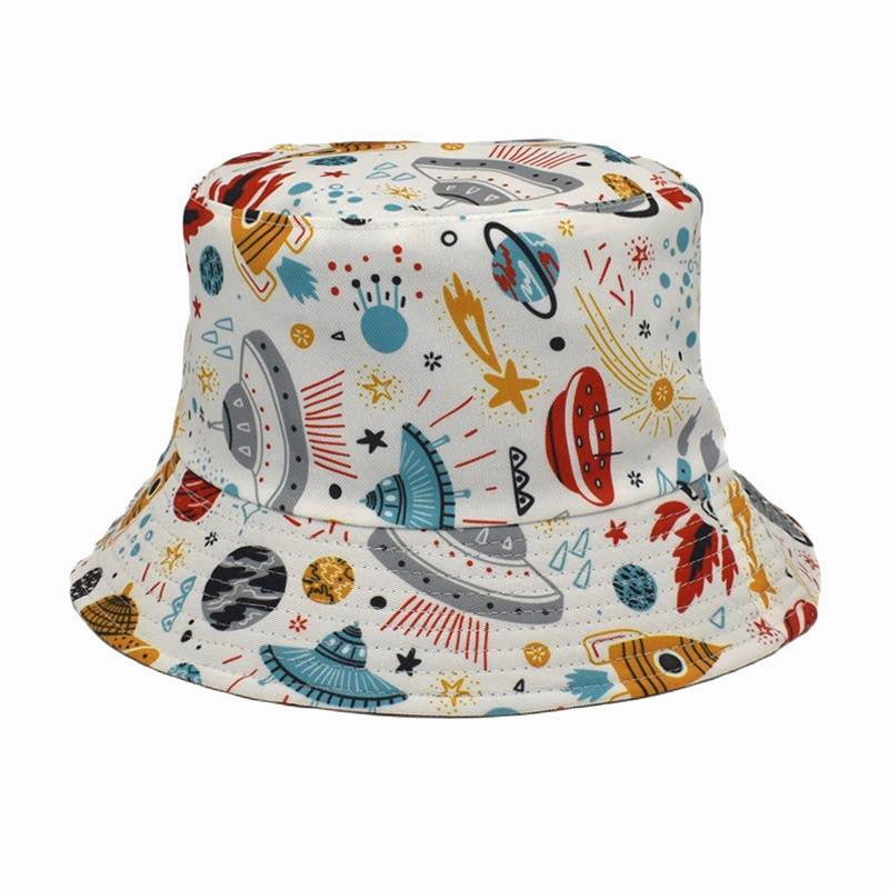 Wholesale Cotton Planet Space Print Bucket Hat