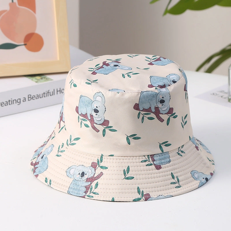 Wholesale Cotton Polyester Cartoon Koala Print Bucket Hat