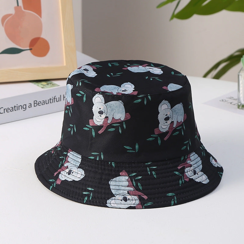 Wholesale Cotton Polyester Cartoon Koala Print Bucket Hat