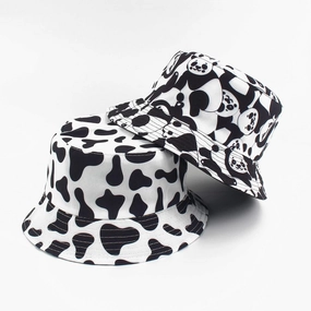 Wholesale Cotton Polyester Cow Pattern Printed Bucket Hat