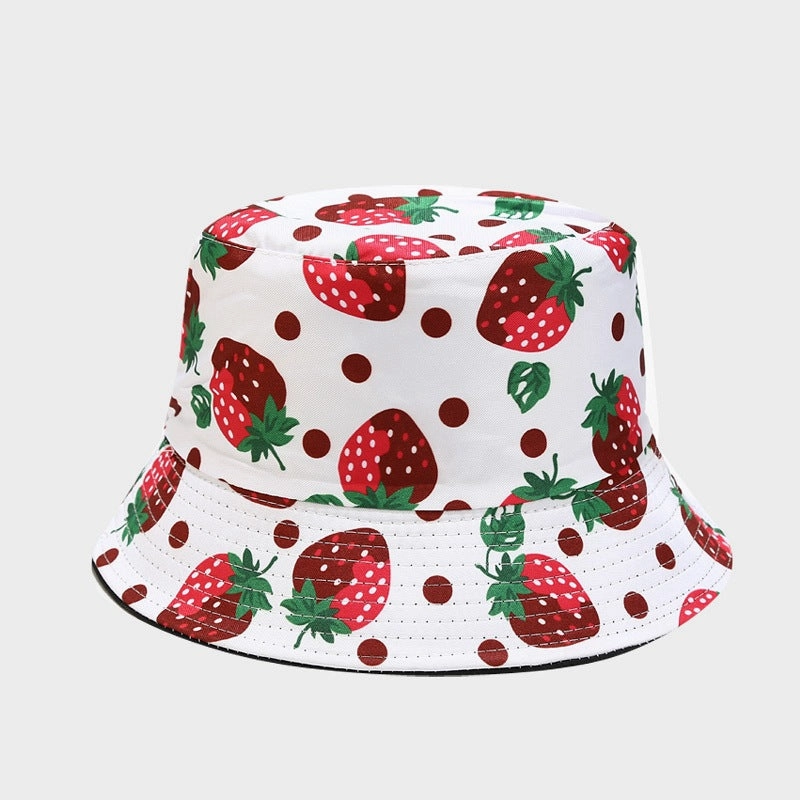 Wholesale Cotton Polyester Fruit Pattern Double Sided Bucket Hat