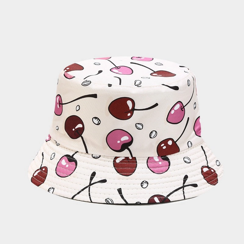 Wholesale Cotton Polyester Fruit Pattern Double Sided Bucket Hat