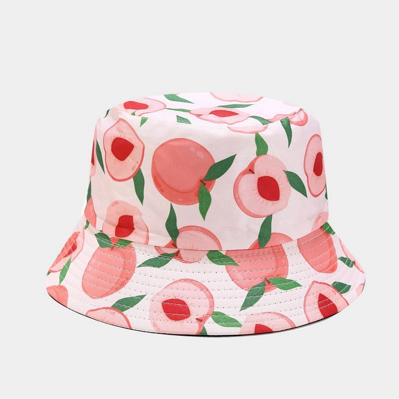 Wholesale Cotton Polyester Fruit Pattern Double Sided Bucket Hat