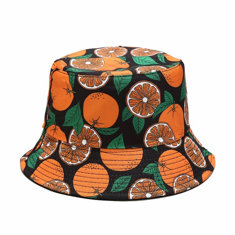 Wholesale Cotton Polyester Fruit Pattern Double Sided Bucket Hat