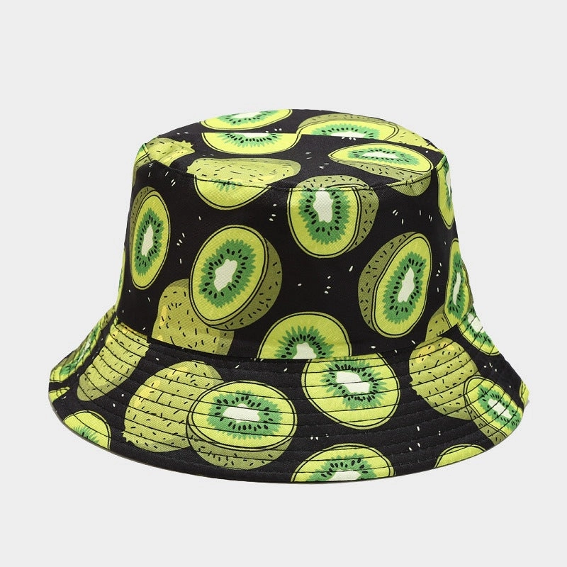 Wholesale Cotton Polyester Fruit Pattern Double Sided Bucket Hat