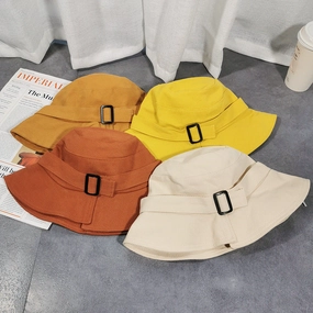 Wholesale Cotton Polyester Irregular Rectangular Buckle Fisherman Hat