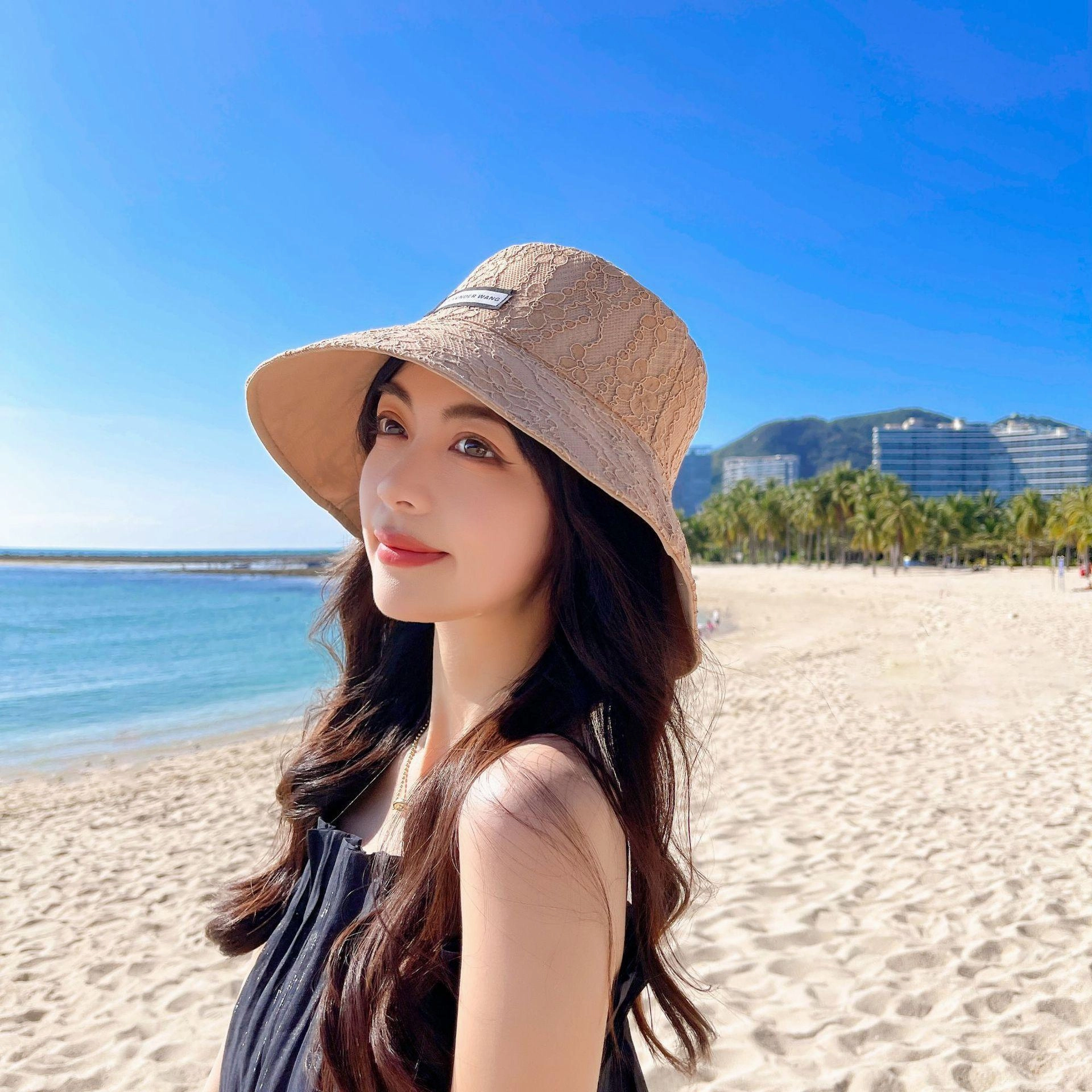 Wholesale Cotton Polyester Lace Double-sided Fisherman Hat Women