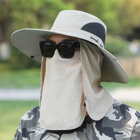 Wholesale Cotton Polyester Masked Neck Protecting Fisherman Hat