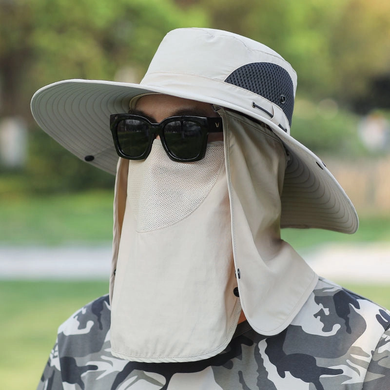 Wholesale Cotton Polyester Masked Neck Protecting Fisherman Hat