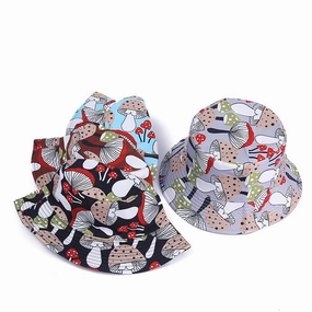 Wholesale Cotton Polyester Mushroom Pattern Bucket Hat