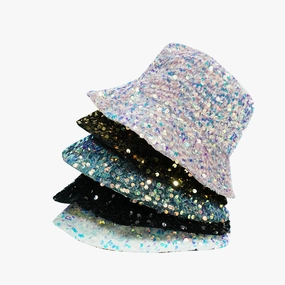 Wholesale Cotton Polyester Sequin Bucket Hat