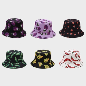 Wholesale Cotton Polyester Vegetable Pattern Bucket Hat