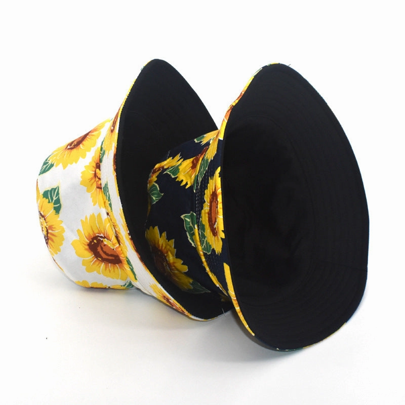 Wholesale Cotton Printing Sunflower Fisherman Hat