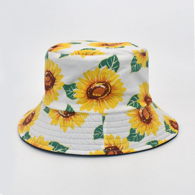 Wholesale Cotton Printing Sunflower Fisherman Hat