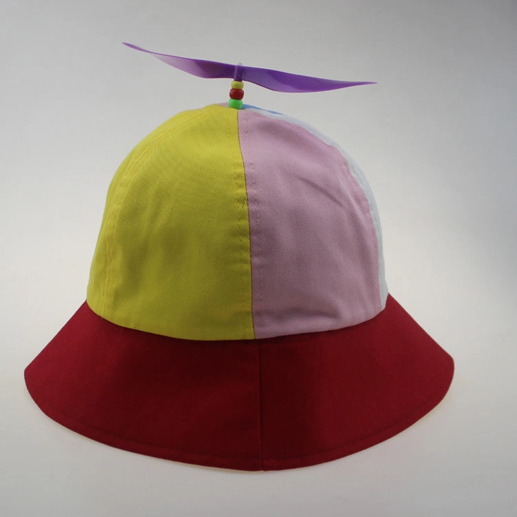 Wholesale Cotton Propeller Pinwheel Rainbow Bucket Hat