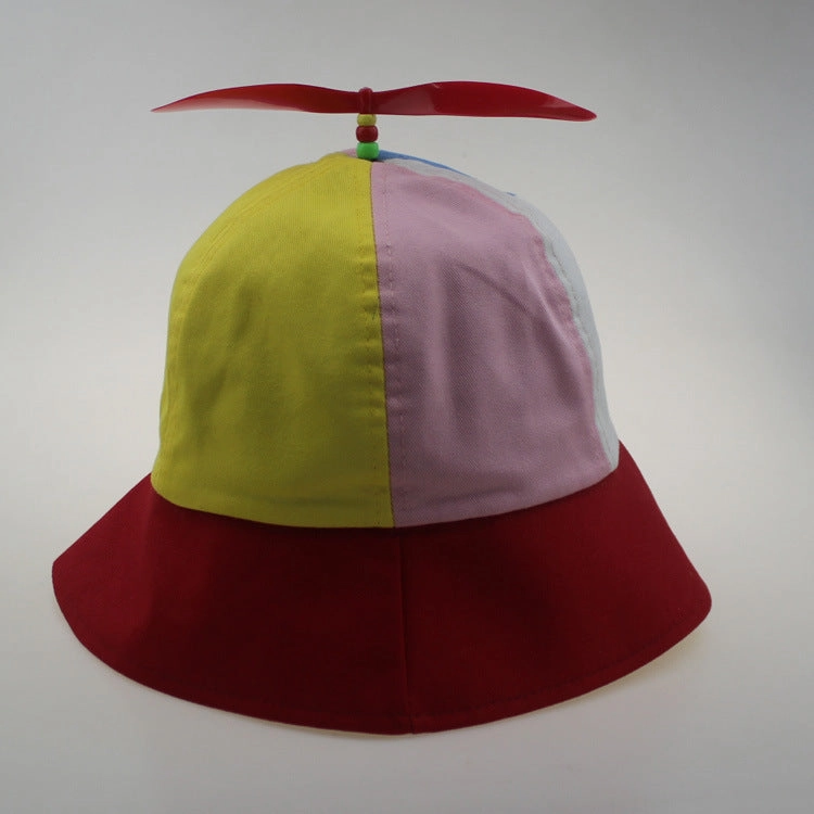 Wholesale Cotton Propeller Pinwheel Rainbow Bucket Hat