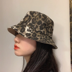 Wholesale Cotton Reversible Leopard Bucket Hat