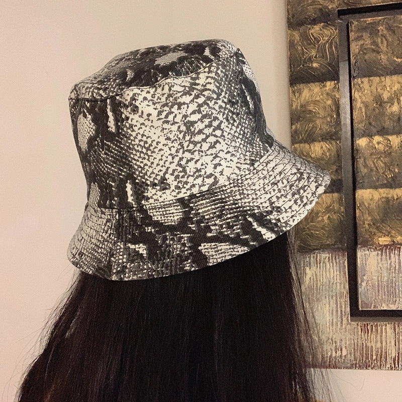 Wholesale Cotton Reversible Snakeskin Bucket Hat