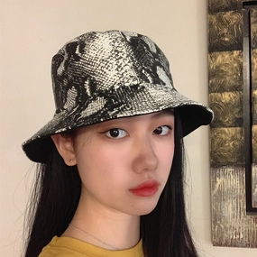 Wholesale Cotton Reversible Snakeskin Bucket Hat