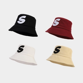 Wholesale Cotton S Letter Bucket Hat
