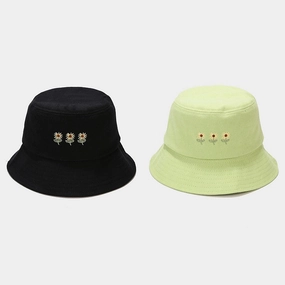 Wholesale Cotton Small Flower Embroidery Bucket Hat