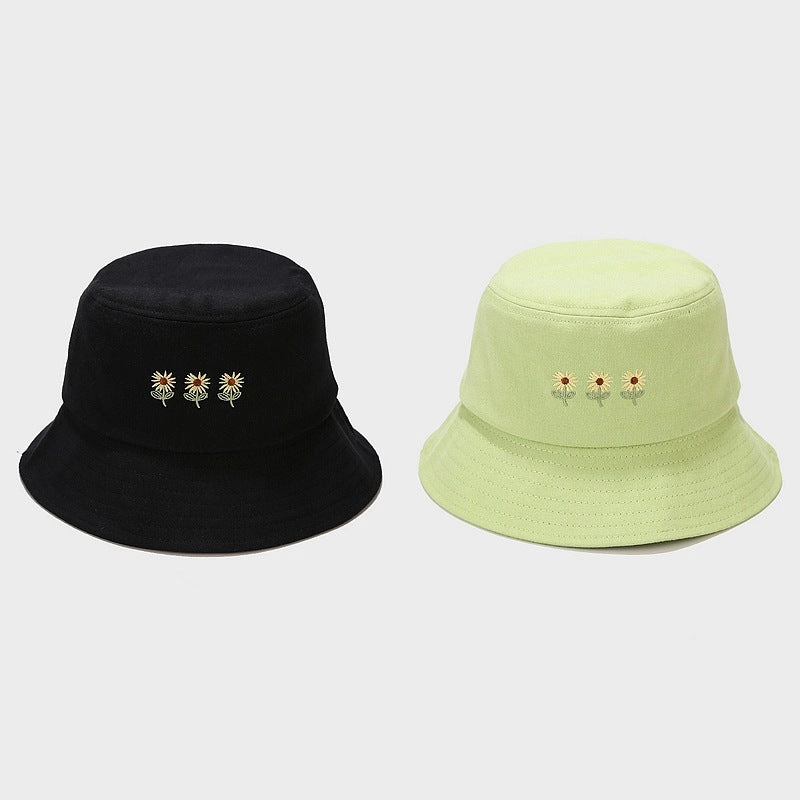 Wholesale Cotton Small Flower Embroidery Bucket Hat