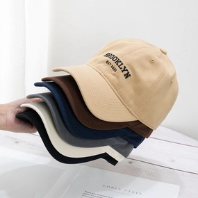 Wholesale Cotton Soft Top Vintage Embroidered Letters Baseball Cap